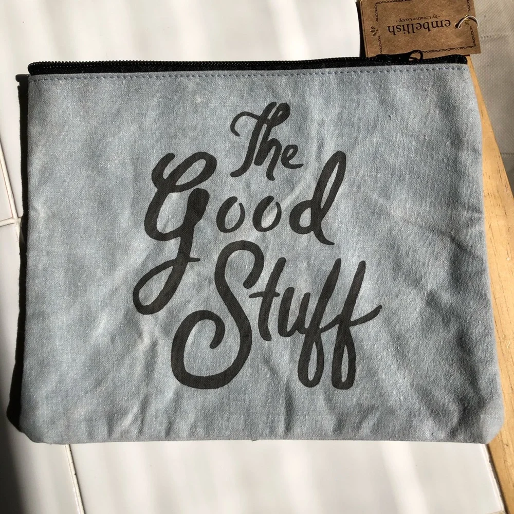 NWT cosmetic bag zippered pouch ‘The Good Stuff’